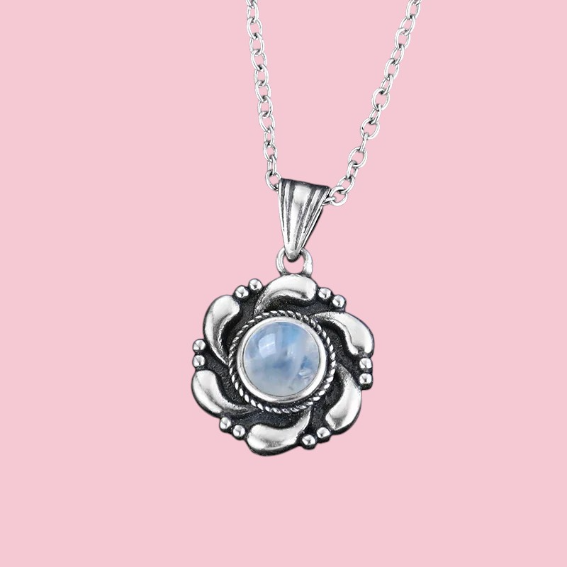 collier pendatif pierre de lune