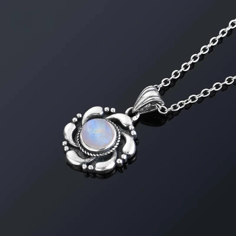 pierre de lune naturelle 925 bijoux en argent pendentifs colliers