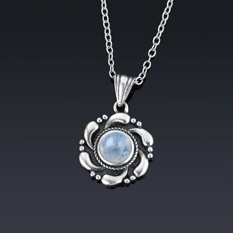 pierre de lune naturelle 925 bijoux en argent pendentifs colliers