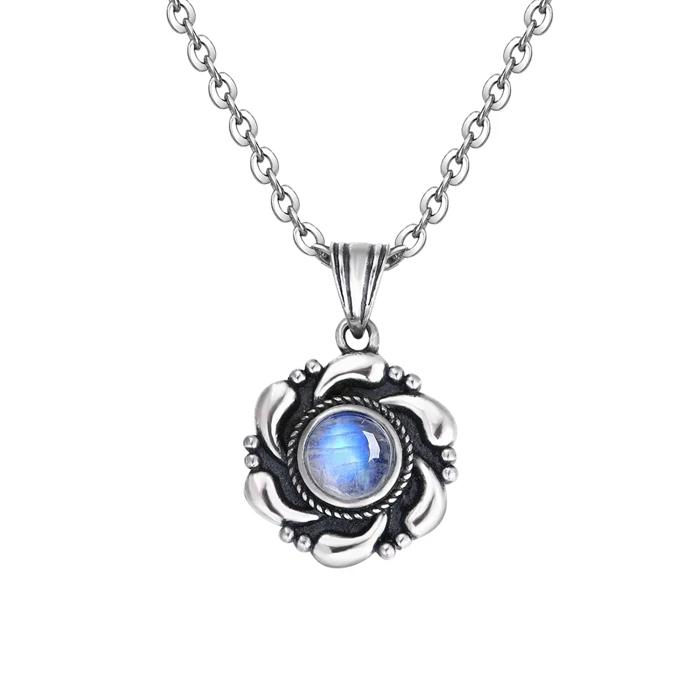 pierre de lune naturelle 925 bijoux en argent pendentifs colliers