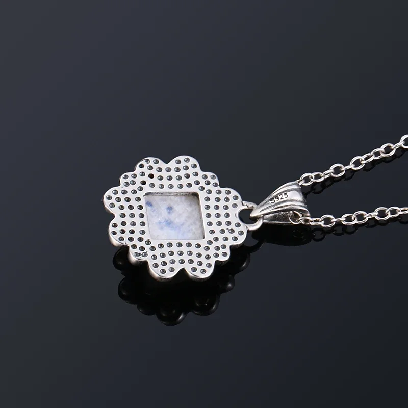 pierre de lune naturelle 925 bijoux en argent pendentifs colliers