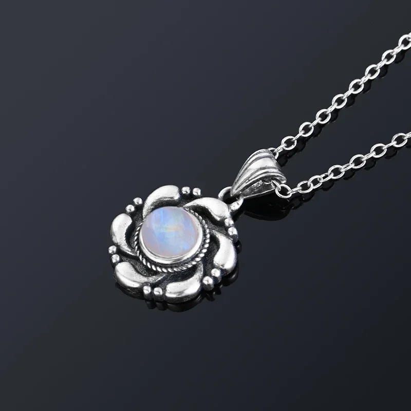 pierre de lune naturelle 925 bijoux en argent pendentifs colliers
