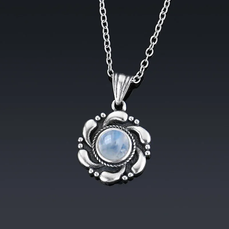 pierre de lune naturelle 925 bijoux en argent pendentifs colliers