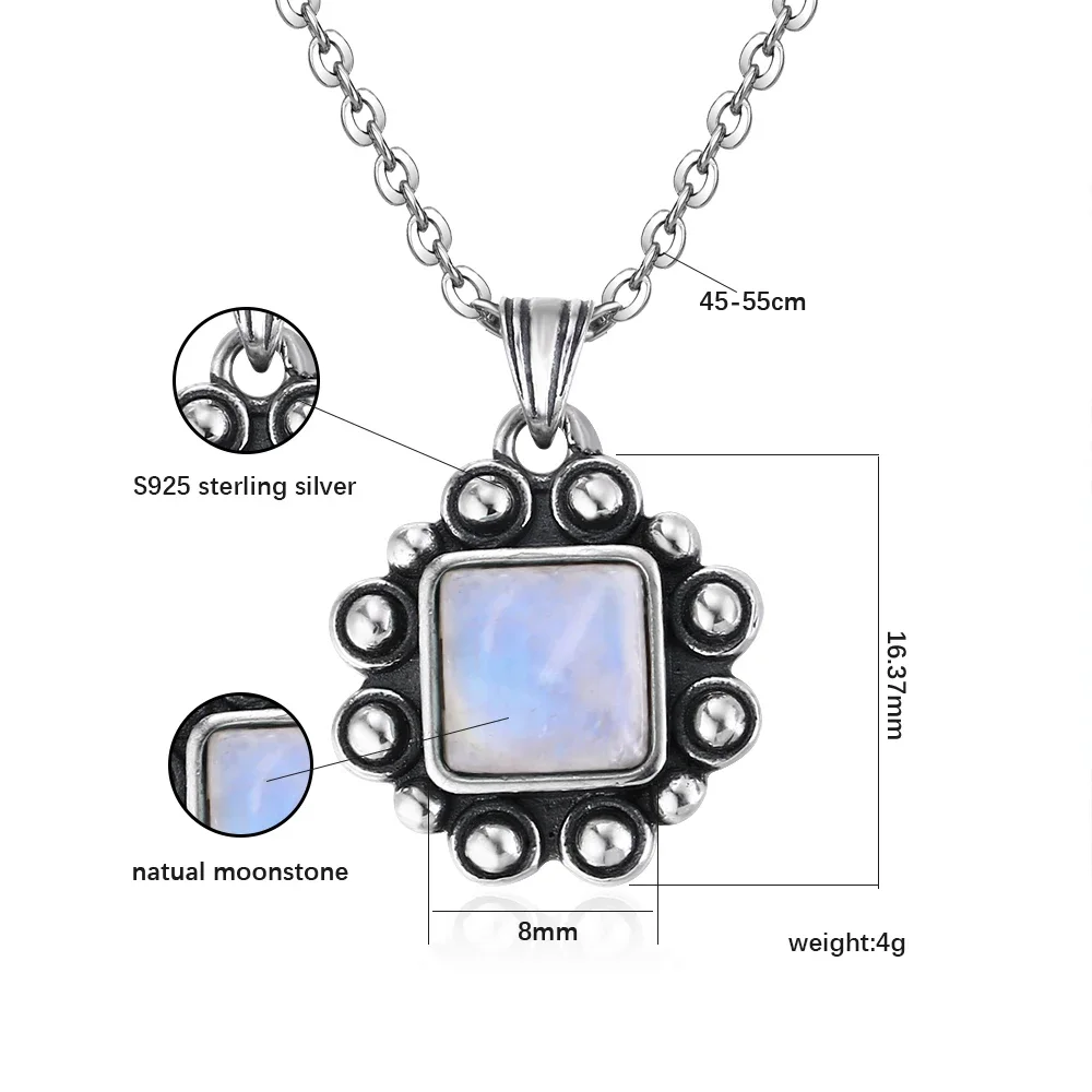 pierre de lune naturelle 925 bijoux en argent pendentifs colliers