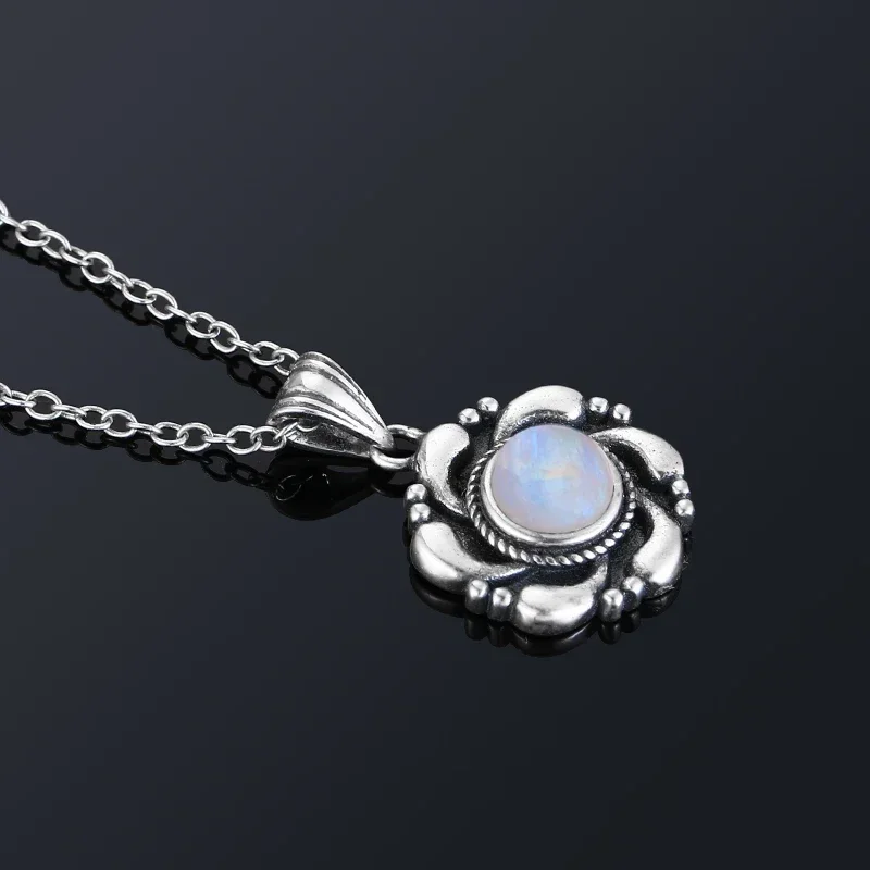 pierre de lune naturelle 925 bijoux en argent pendentifs colliers