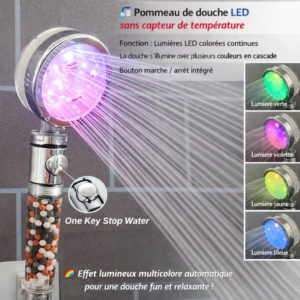 pommeau de douche changeant de couleur